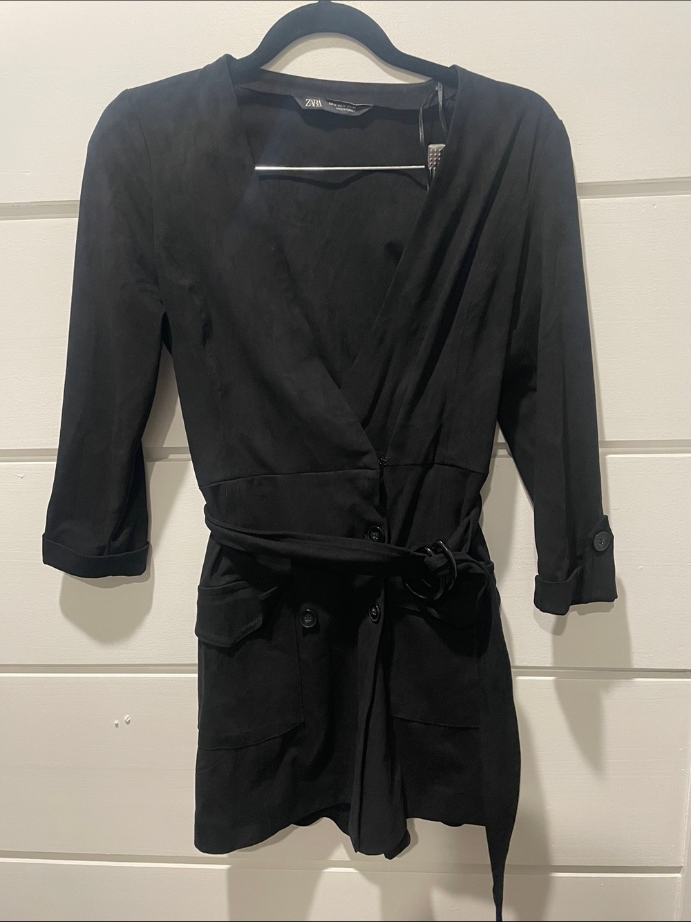 Zara Black Belted Wrap romper